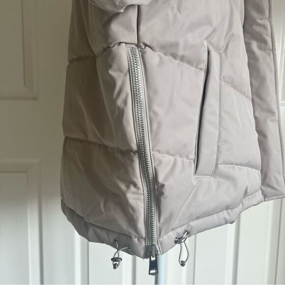 Reiss Dax Puffer Jacket Side Zipper Large in Stone NEW MSRP $545 - Picture 8 of 12